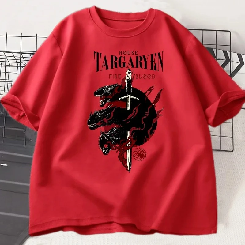 2026 Men's "Game of Thrones" T-shirt, fashionable short-sleeved cotton T-shirt, printed casual T-shirt, streetwear