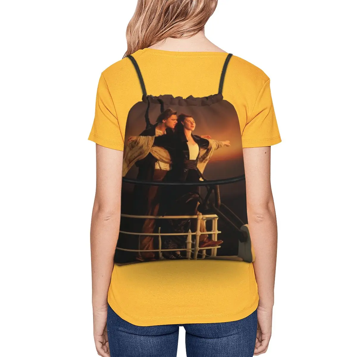 Titanic Jack And Rose Movie Backpacks Casual Drawstring Bags Sports Bag Book Bags for Travel School