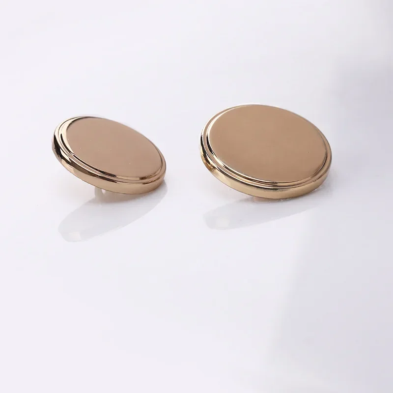 10pcs Gold Color Fashionable Buttons 15/20/23mm Smooth Round Metal Shank Buttons Clothing Sewing Accessories