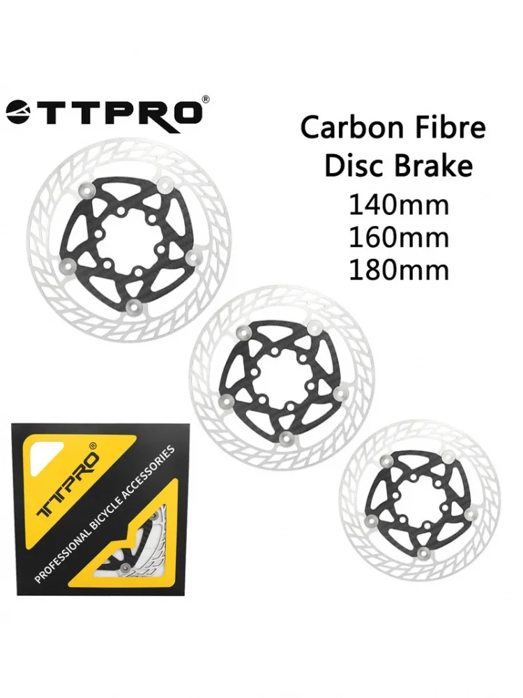 AliExpress NONE TTPRO Ultralight Bicycle Disc Brake Carbon Fibre 140mm 160mm 180mm with 6 Bolts Rotors for MTB Road Bike Disc Brake