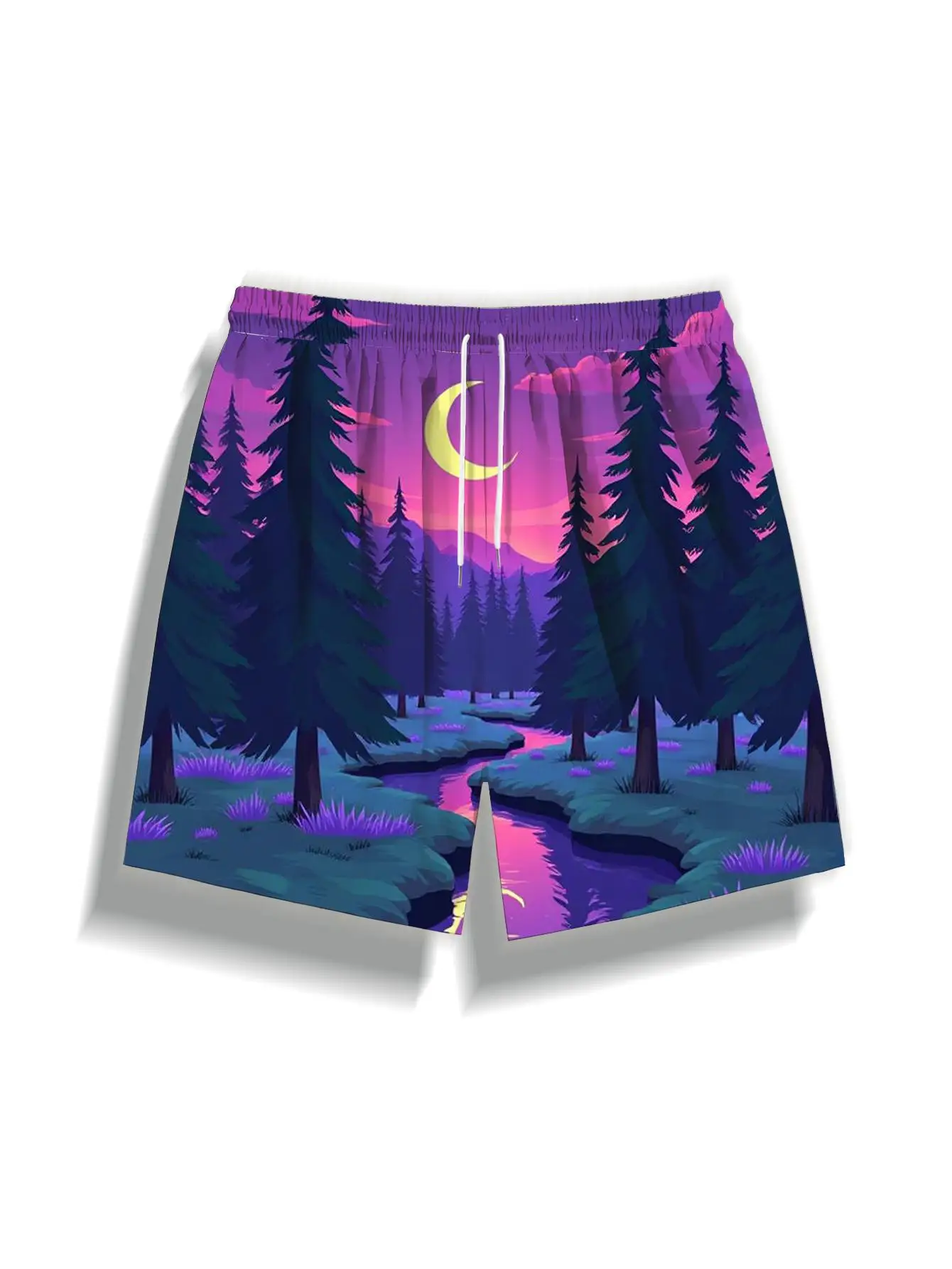 1pcs Men's Short swim trunks2026 Summer 3D Printed Short sleeve baggy pants running Polyester Breathable Quick drying