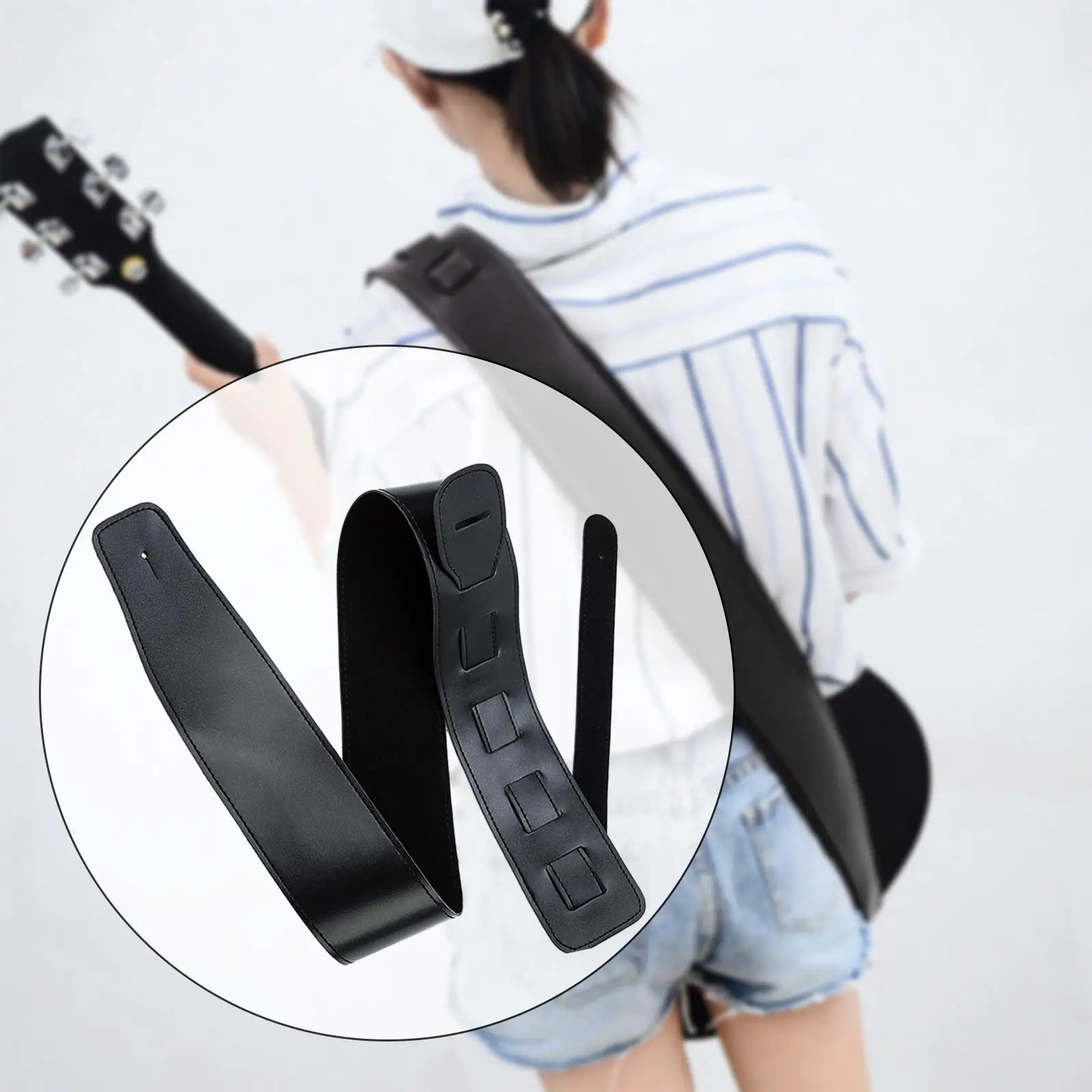 Guitar Strap Instrument Accessories Leather Belt for Electric Guitar Banjos