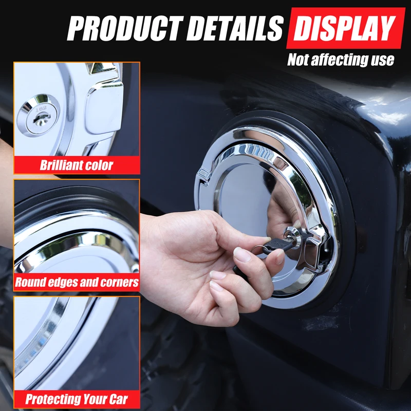 

For 2005-2009 Hummer H3 Car Door Fuel Tank Cap Anti-theft Lock Cap Cover ABS+Aluminum Alloy Exterior Accessories