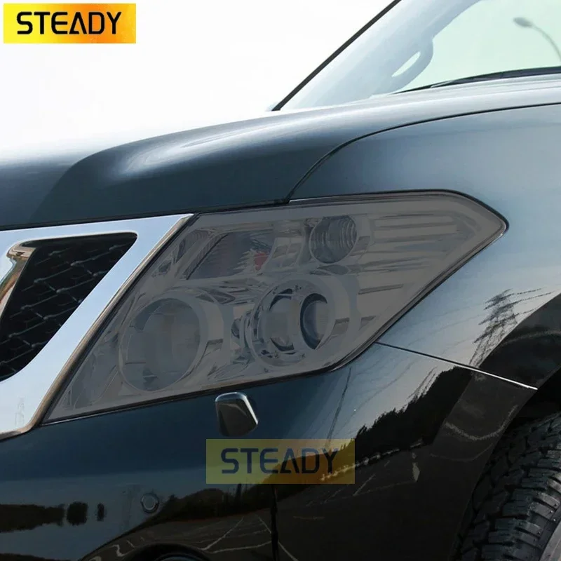 

2 Pcs Car Headlight Protective Film Headlamp Vinyl Transparent Black TPU Sticker For Nissan Patrol Y62 2012-2018 Accessories