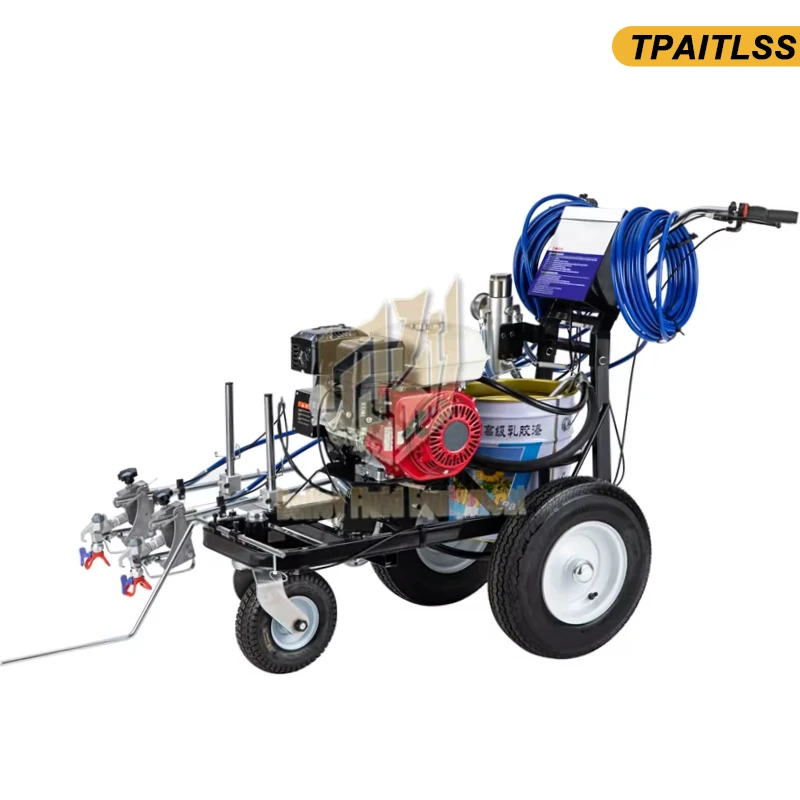 New High Quality  Gasoline Dual Gun Cold Spray Road Marking Machine for Painting Walls