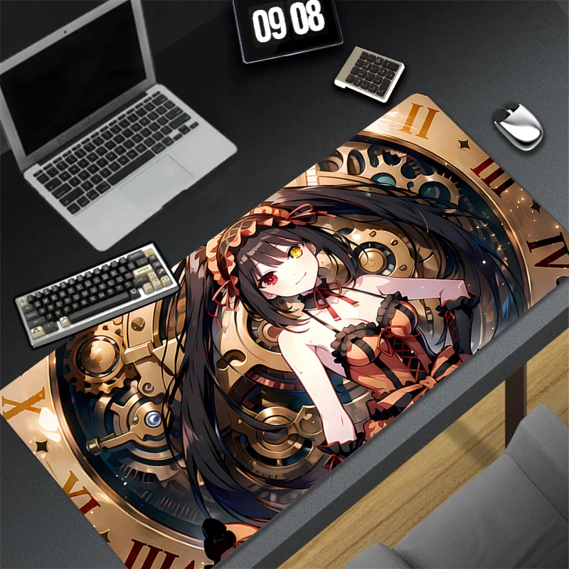 Pattern Game Mousepad Pad Rubber Mouse Mat Desk Gaming Non Slip T-tokisaki Kurumi Table Mat Gamer Cabinet Mousepad Keyboard Pad