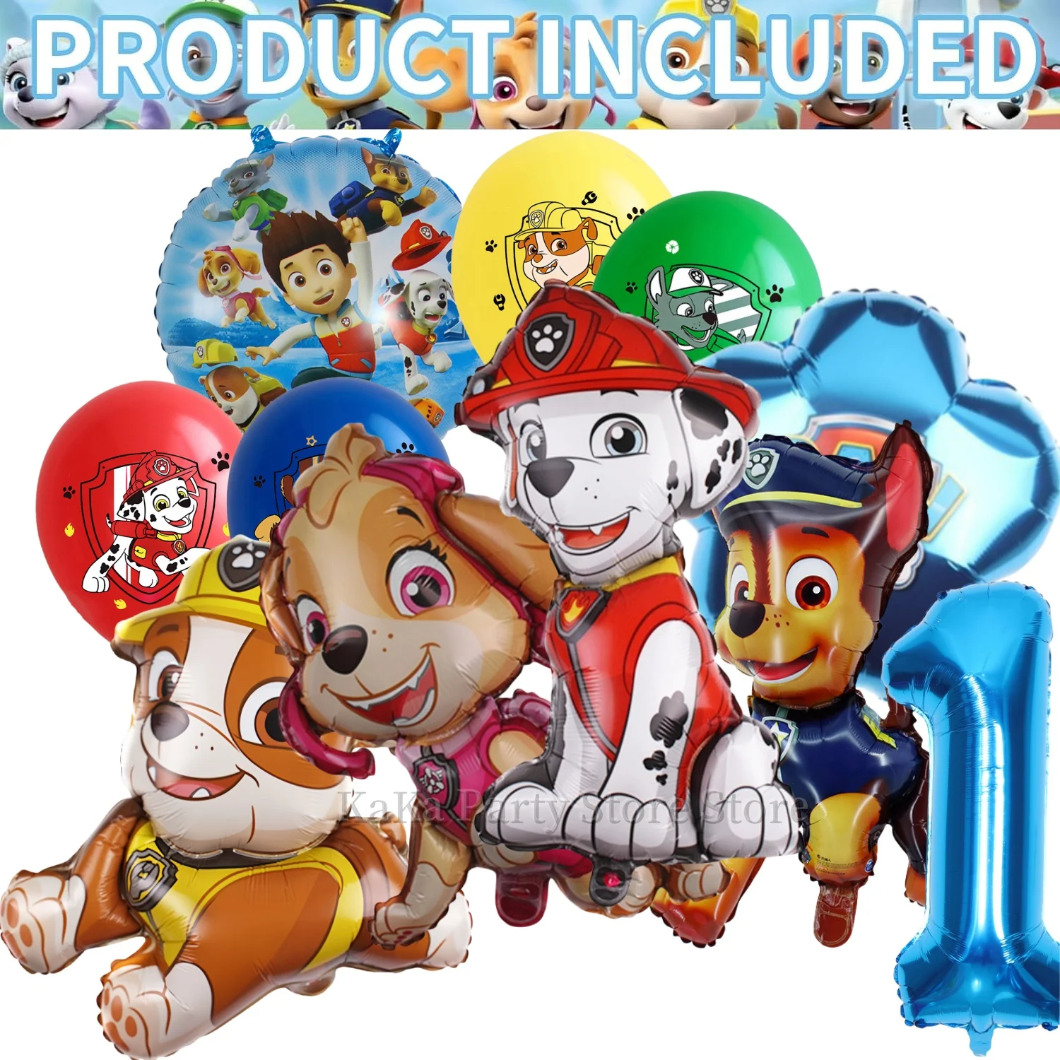 PAW Patrol Geburtstagsparty-Dekoration, Tischgeschirr, Tischdecke, Teller, Becher, Servietten, Geschenktüten, Luftballons, PAW Patrol Partyzubehör