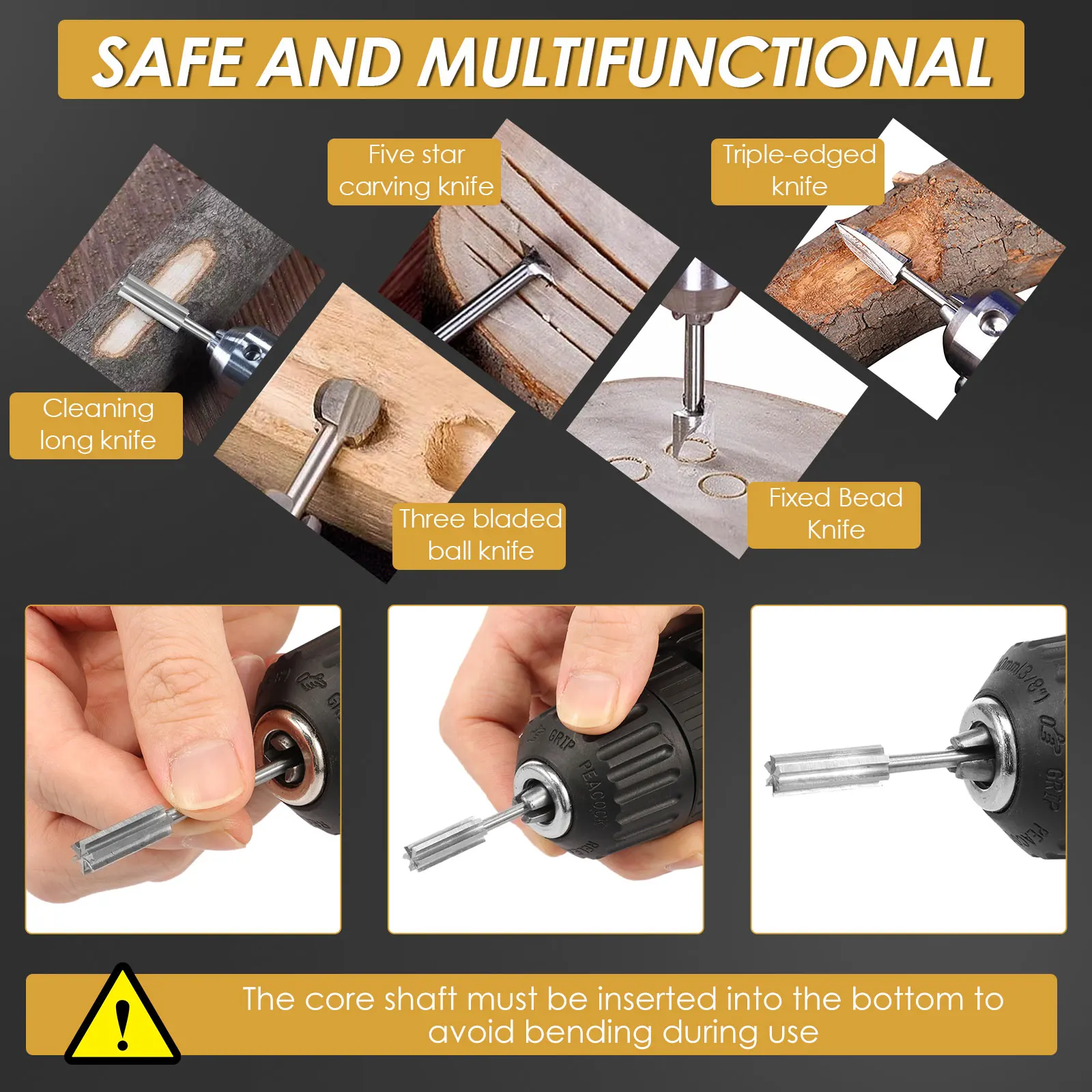 Set Pahat Kayu, Set Bor Ukir Kayu dengan Shank 1/8 inci, Aksesoris Alat Putar untuk Ukiran Kayu DIY, Pengukiran, Pengeboran