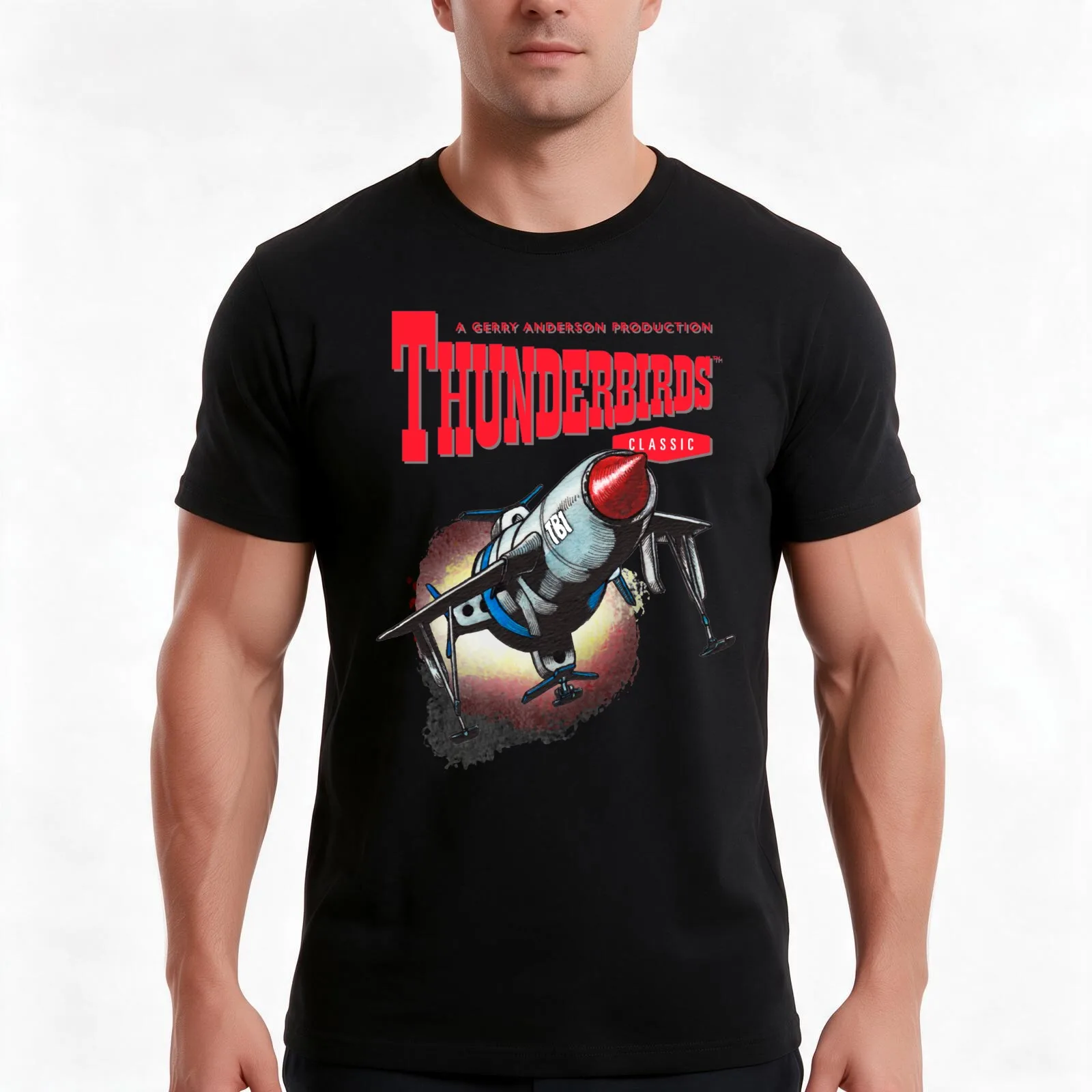 My second piece of Gerry Anderson Thunderbirds fan art. T-Shirt Summer Casual Cotton Tee, Unisex Men Women