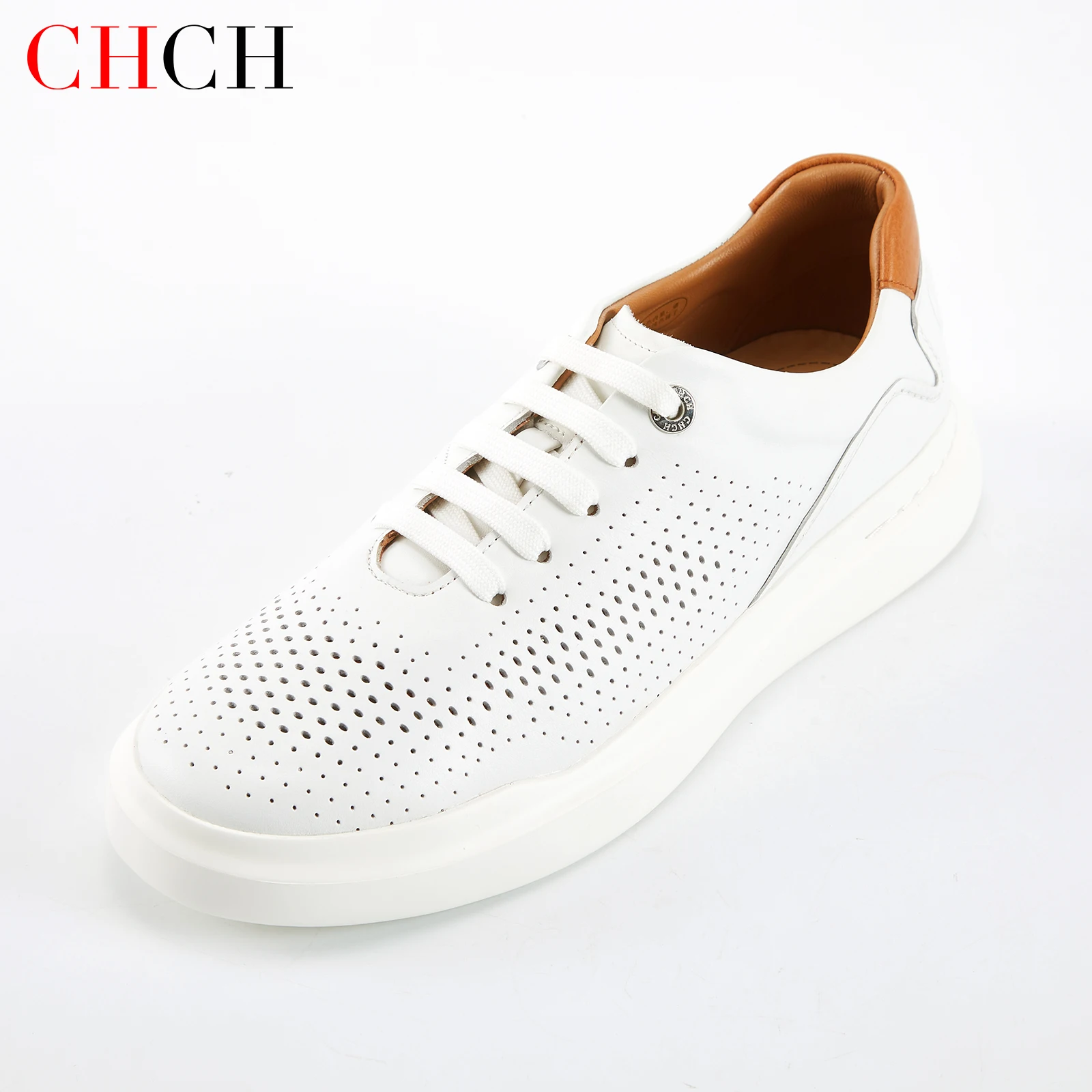 C-H Men's Casual Shoes 2026 New Autumn Black Flat Shoes Cow Leather Comfortable Leather Shoes Arch Support