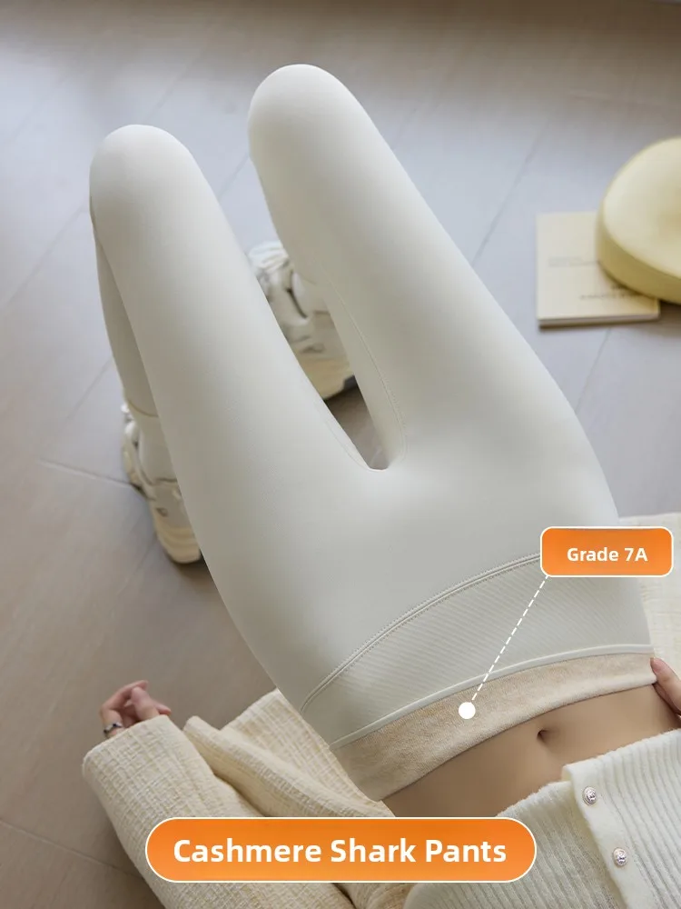 

Брюки для йоги Thiened с высокой талией, женские белые камуфляжные брюки из овчины, осень-зима, теплые базовые многослойные брюки, верхняя одежда