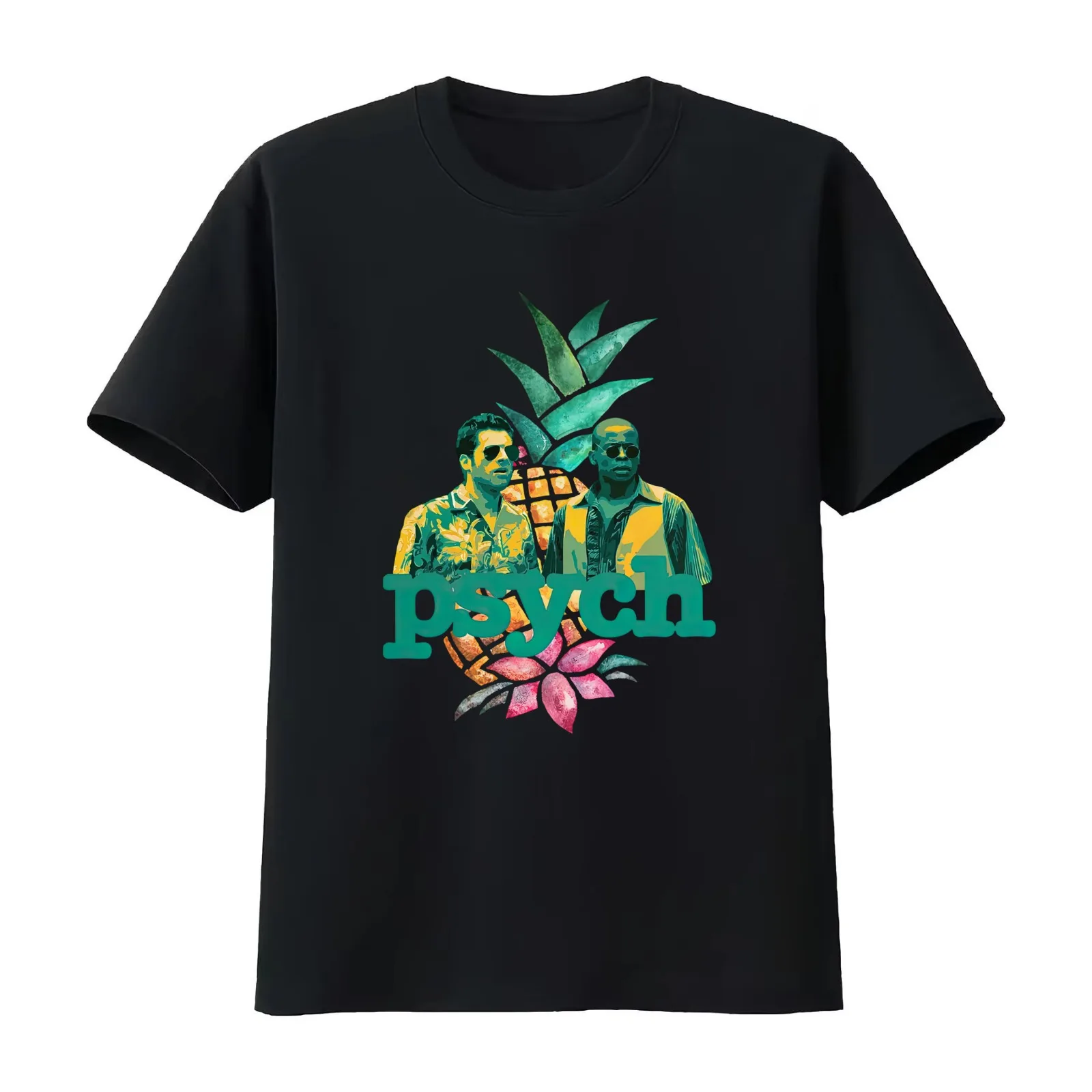 Psych poster Shawn T-Shirt Summer Casual Cotton Tee Oversized Streetwear Tops Vintage Graphic Print Loose Fit Short Sleeve