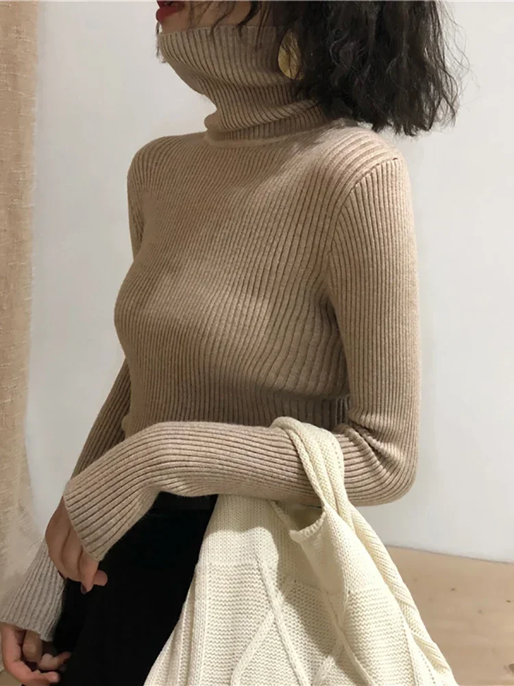 

Turtleneck Sweater Womens 2024 Autumn Winter Tops Korean Slim Women Pullover Jumper Knitted Sweater Pull Femme Hiver Truien