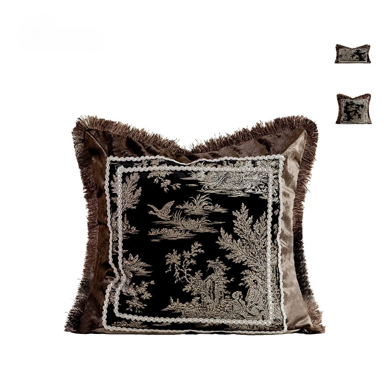 30X50/50X50CM Black White Throw Pillow Cover Light Luxury Homestay Stamping Waist Cushion Cover Decor Home Decorative Pillowcase