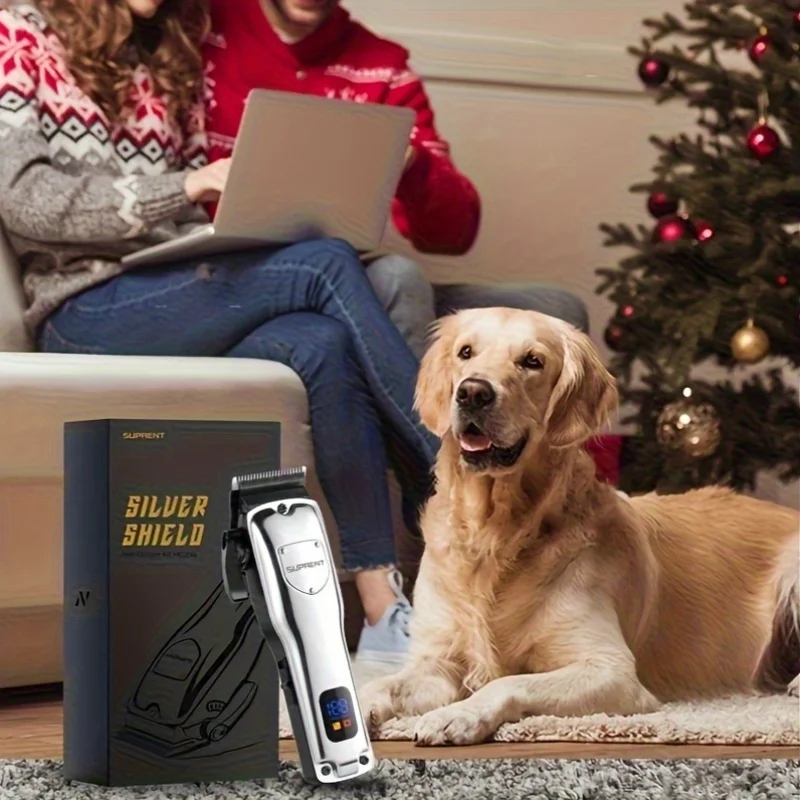 

Professional Pet Hair Trimmer For Thick Coats - Quiet Dog Clippers, Rechargeable Dog Grooming Kit With Durable Stainless Steel A