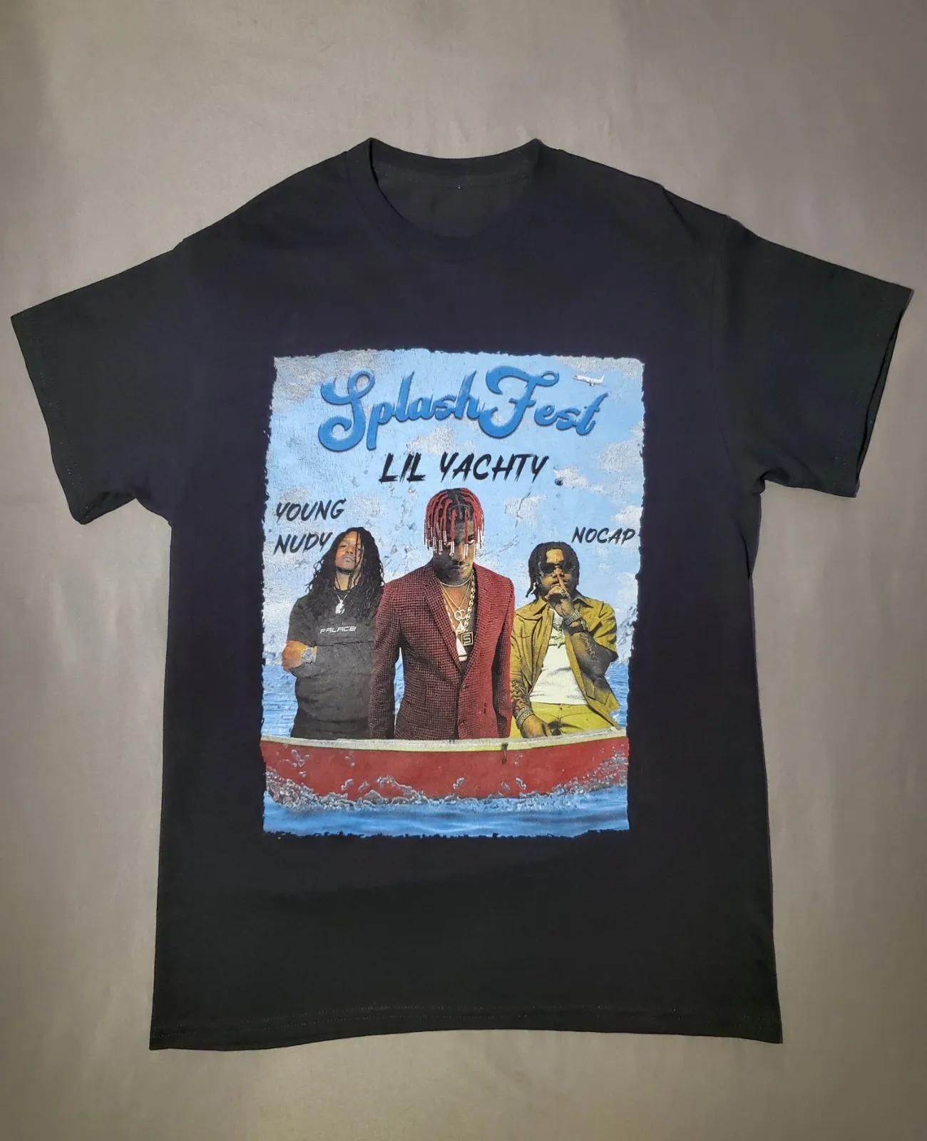 Lil Yachty Splash Fest hazaña joven Nudy & No Cap camisa medio negro Anime camisetas camisetas de fútbol 2025 camisetas divertidas altas