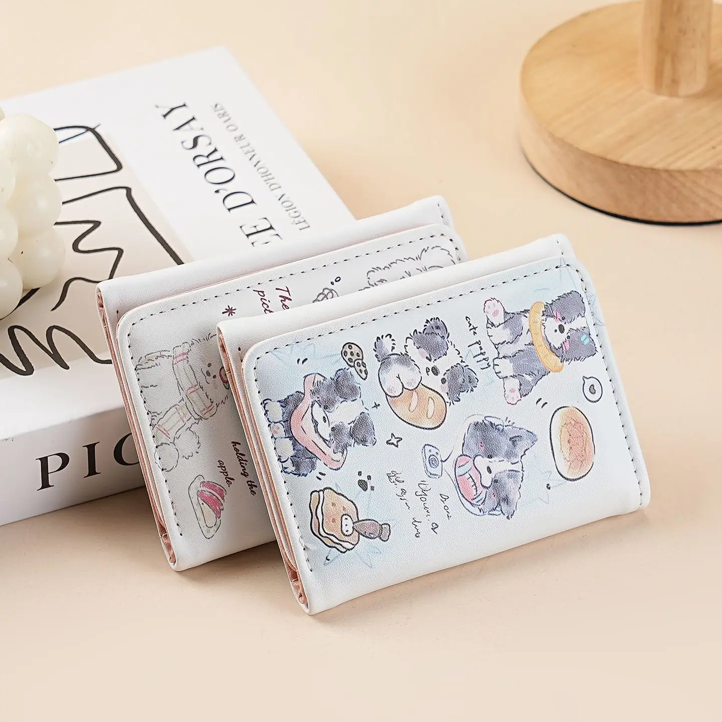 WERLLANDS Cute Printed PU Snap Closure Card Wallet Lightweight Pocket Coin Storage