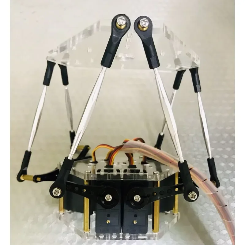 Micro Six Degrees of Freedom Platform Acrylic China Stewart Model Pitch and Yaw Large Angle PID Balance Remote Control