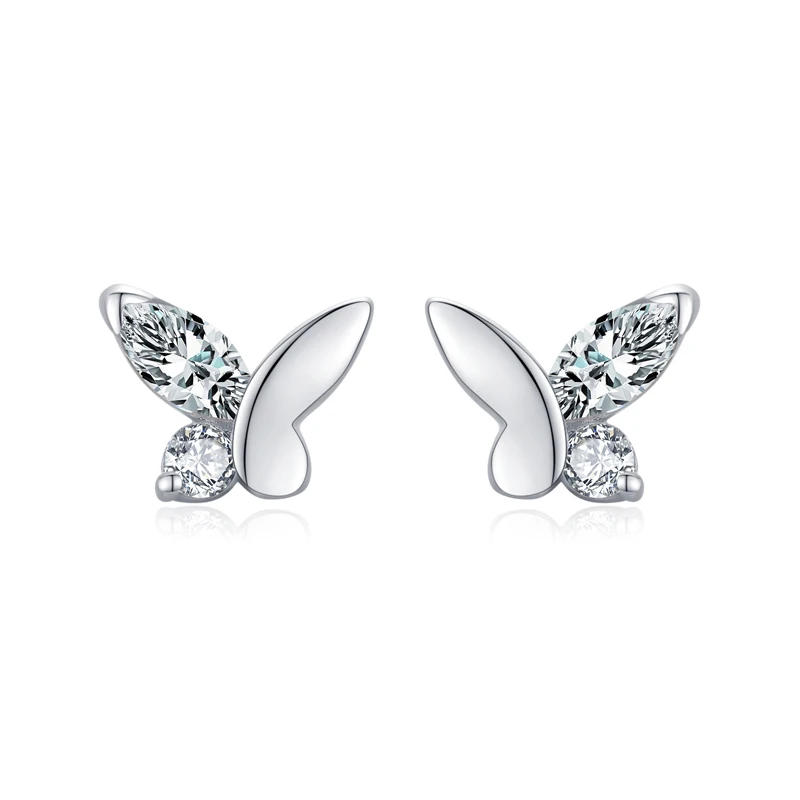 Ailmay-pendientes de tuerca de mariposa para mujer, de Plata de Ley 925 auténtica, exquisitos aretes de estrella apilables, joyería de moda Va