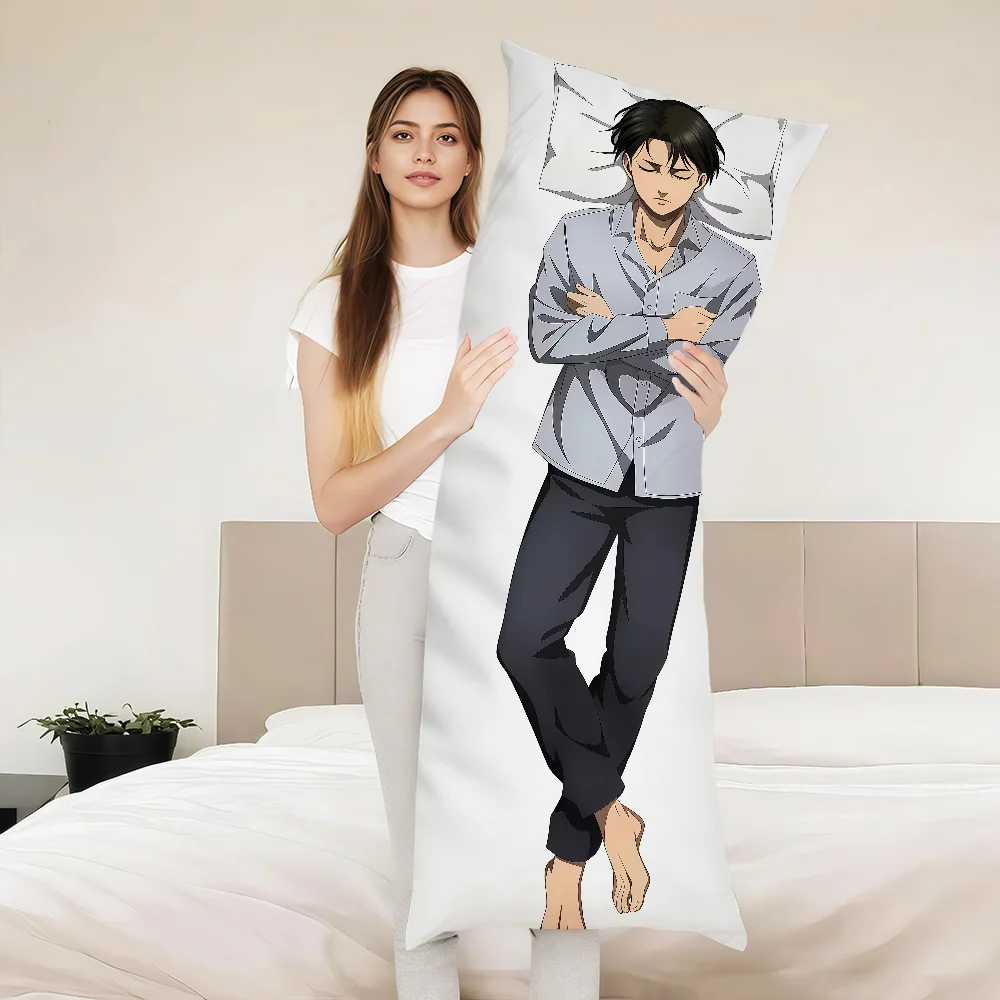 Anime Comic Art L-Levi A-Ackerman Cushion Cover Long Rectangle Pillowcase Bed Comfort Sofa Decoration Dakimakura Pillow Cover