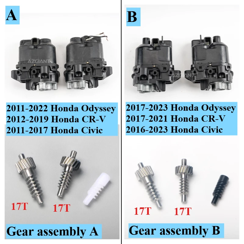 For Honda Odyssey CR-V Civic AZGIANT Auto Parts Electric Rear View Reversing mirror folding Actuator Module&gear Set Replacement