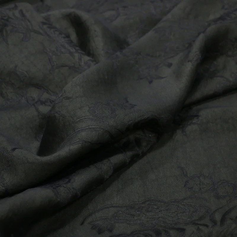 Blue light Purple intangible cultural heritage ancient method silk satin fabric plain crack