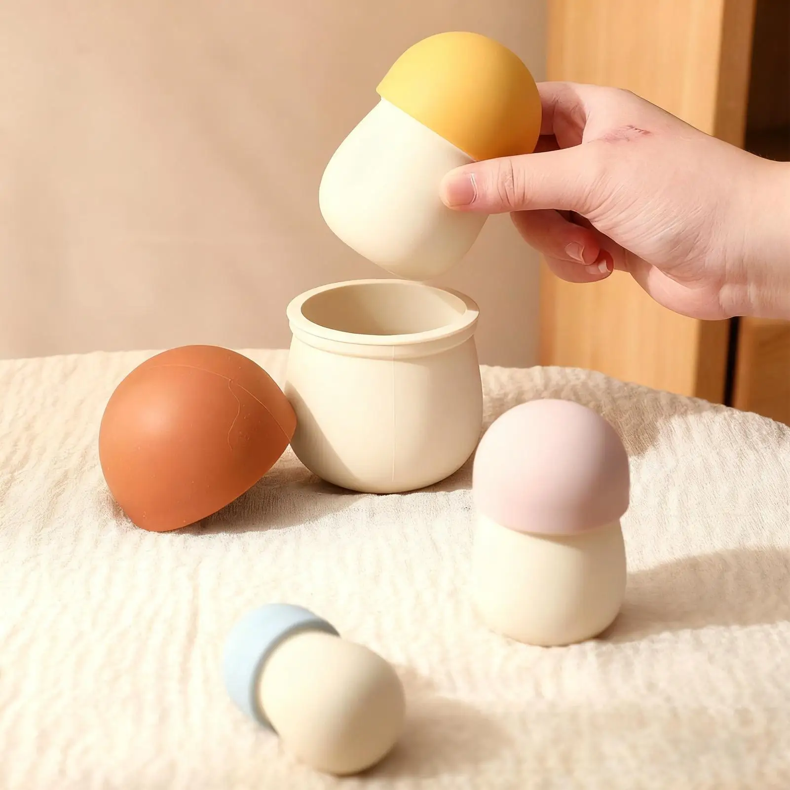 Jouet à empiler en forme de champignon, jouets éducatifs, reconnaissance de la forme, poupée pour la maison, les voyages, l'école à domicile, salle de jeux