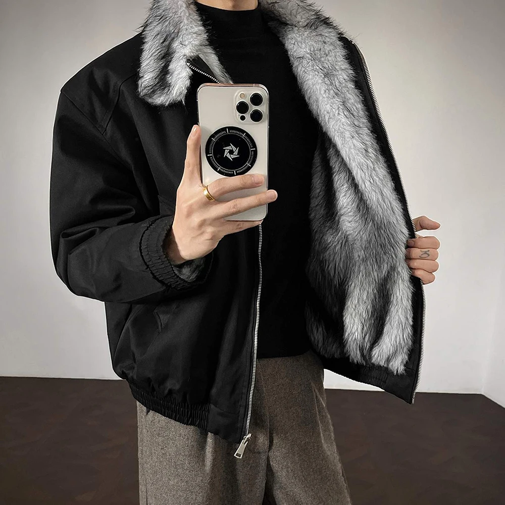 

2025 зимняя новая мужская лоскутная куртка с длинными рукавами, американская ретро-мода, модная уличная свободная повседневная нишевая мужская одежда