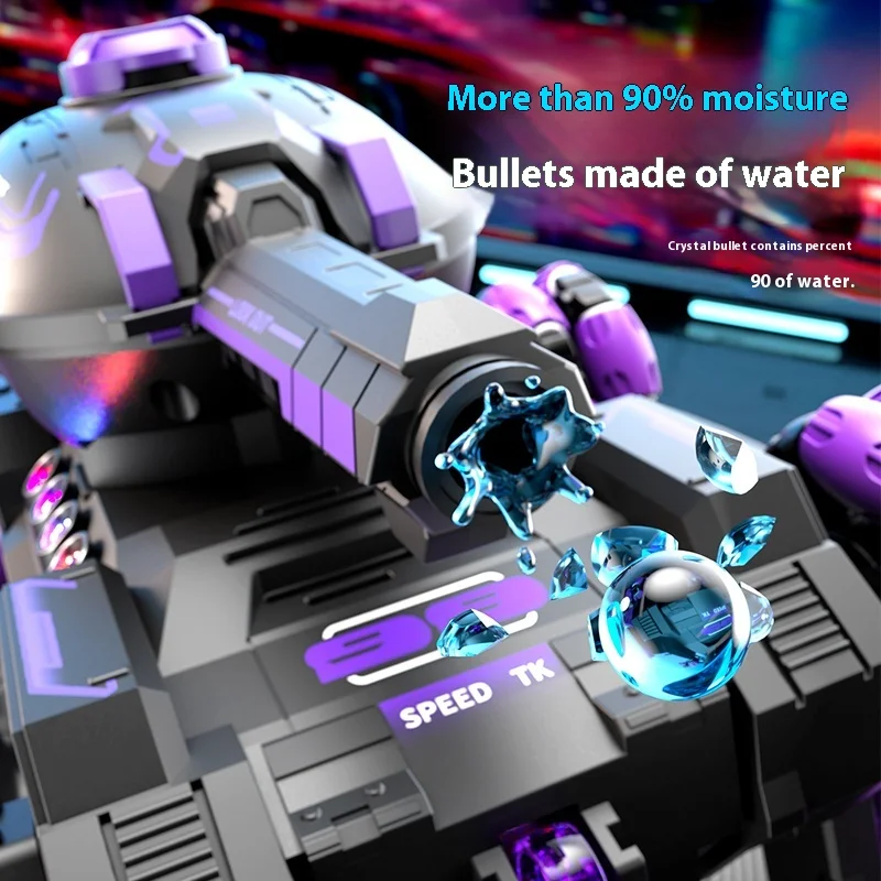 소년을위한 스턴트 원격 제어 탱크 장난감 오프로드 어린이 날 선물 특수 기술 제어 차량을 발사하는 물 총알