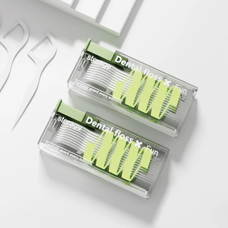 Portable Floss Storage Box Auto Refillable Oral Hygiene Care Floss Pick Floss Dispenser Contains 10Pcs Floss