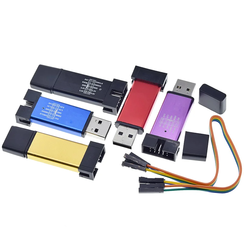 ST-Link V2 stlink mini STM8 STM32 ST LINK Simulator تنزيل برمجة المبرمج مع غطاء مكونات إلكترونية ملونة عشوائية