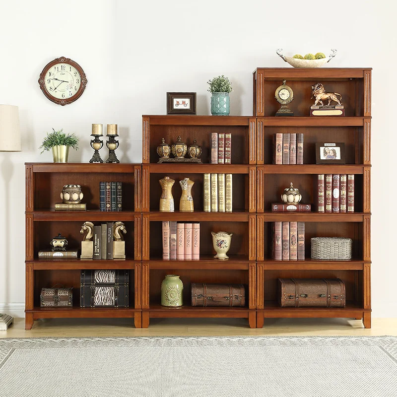 

American Solid Wood Bookshelf Household Living Room Cabinet Modern Bookshelf Organizer Display Estante De Livros Home Furniture