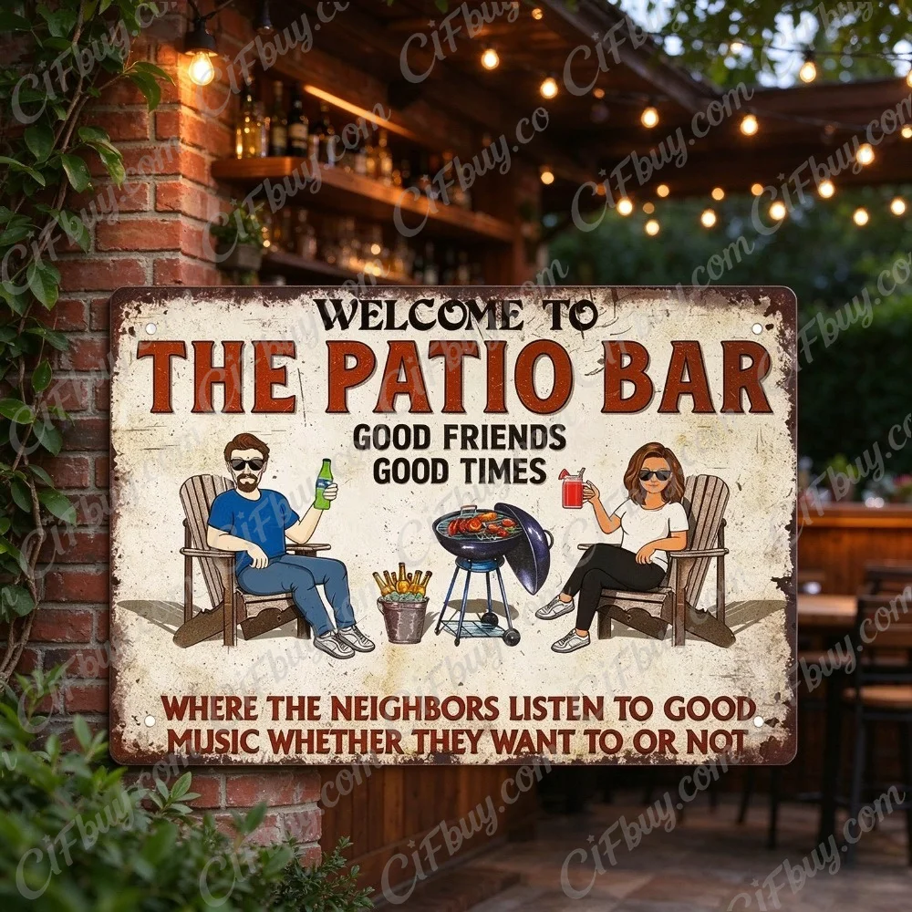 CIFBUY BBQ Zone Iron Wall Art Rust Proof Waterproof Metal Sign Vintage Home Indoor Bar Cafe Garage Decoration