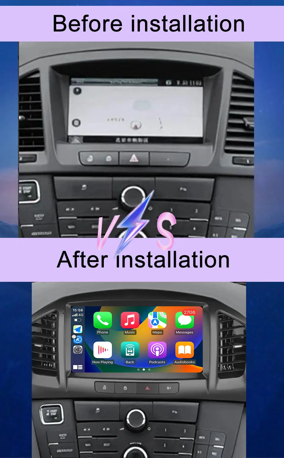 Für Opel Insignia 2008-2012 für Buick Regal 2009-2013 Carplay Auto Radio Multimedia Player GPS Navi DSP stereo Split Bildschirm – Detail 2
