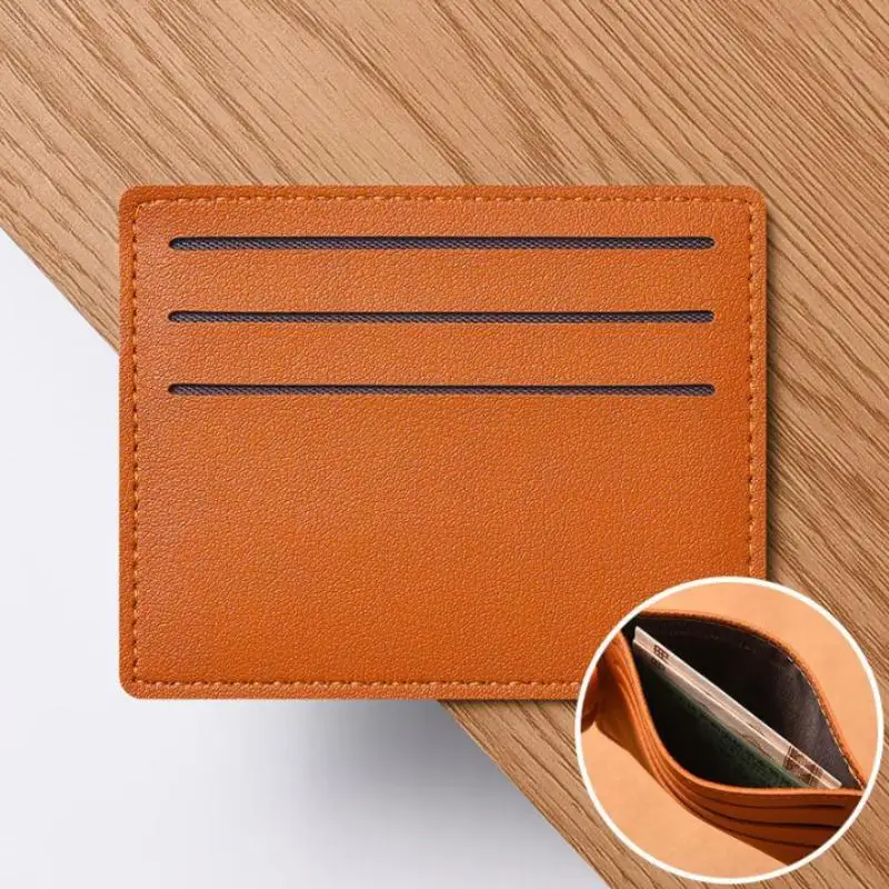 1Pcs Minimalist Leather Credit Card Holder Slim Wallet Multi Slot Credit ID Card Holder Portable Pocket Card Case DIY Christmas