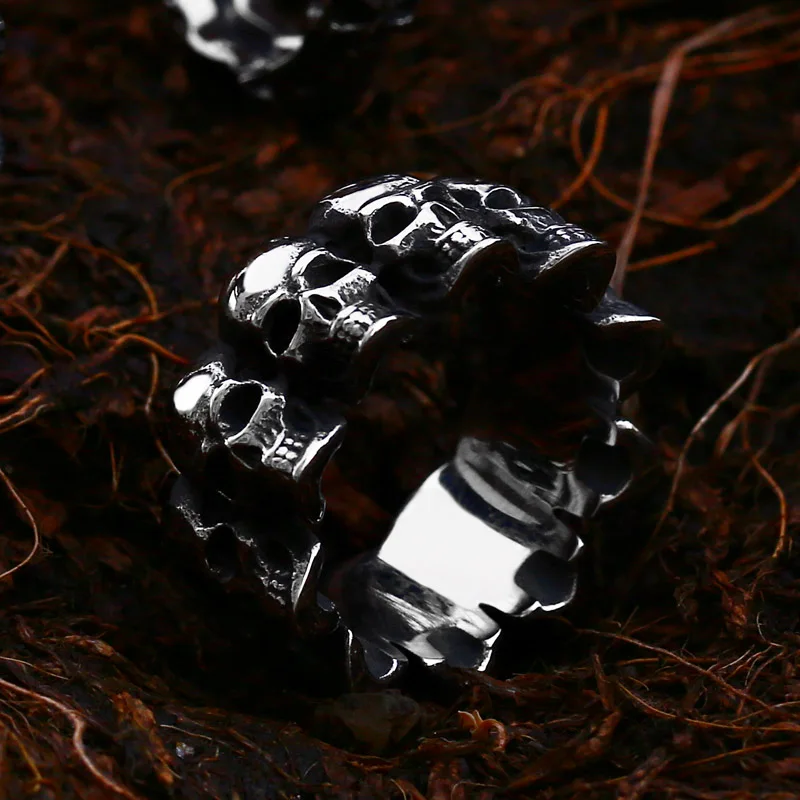 Beier New Store 316L Stainless Steel Ring High Quality Skull Punk Tail Ring For Men Fashion Jewelry LLBR8-373R