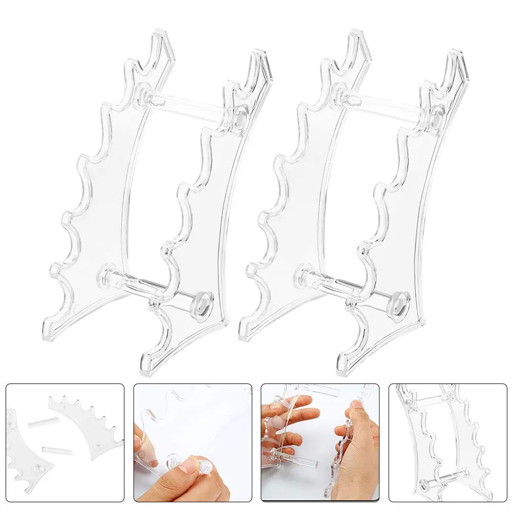 2Pcs Lipstick Organizer Acrylic Display Stand for Writing Pens Eyebrow Pencils Nail Brushes Tools Home Office Beauty