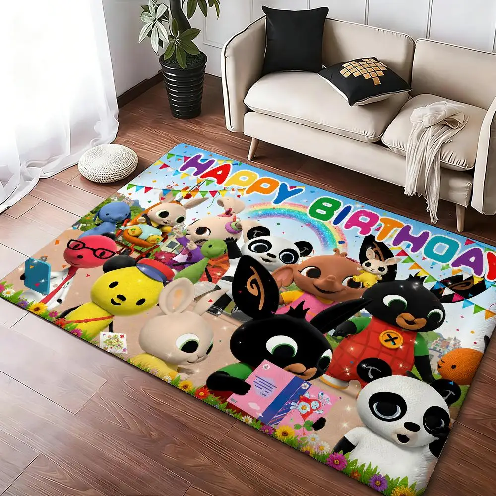 Character Bing Bunny Floor Mat Soft Thickened Absorbent Non-Slip Bedroom Living Room Door Mat Home Decor Flannel Rugs