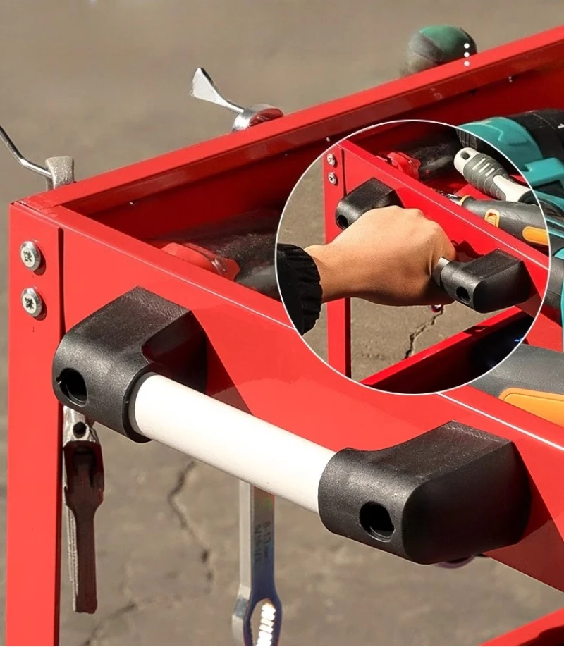 3 Tier Multi Functional Rolling Tool Cart Heavy Duty Steel Utility Cart Tool Perfect For Warehouse&Repair Shop