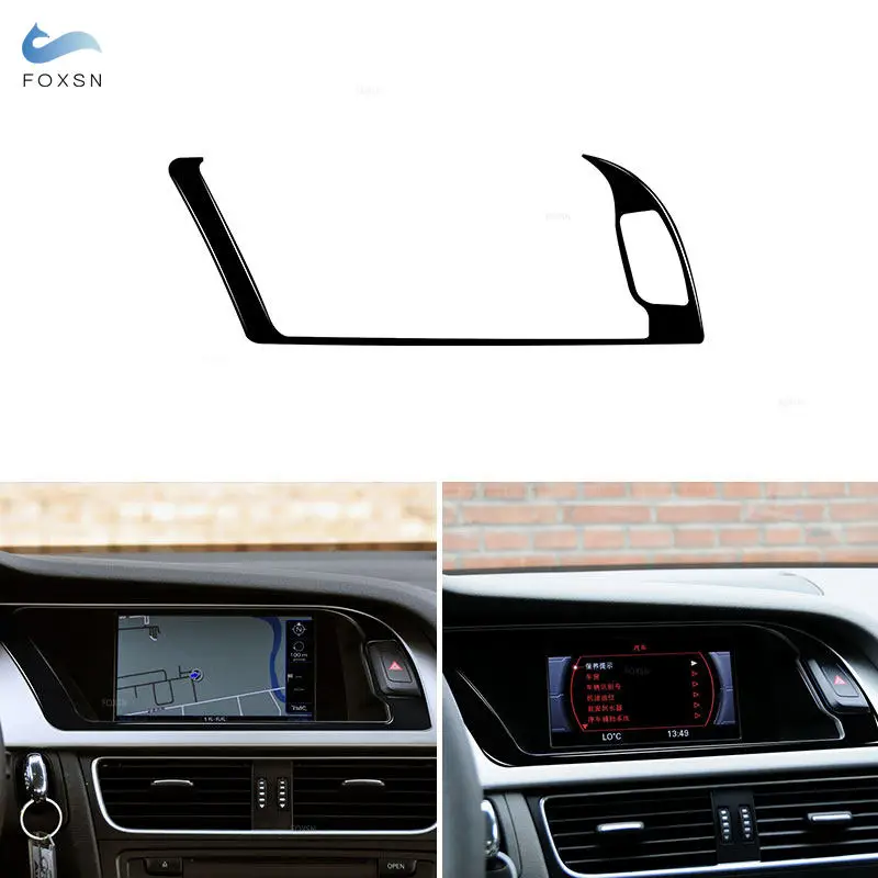 

Для Audi A4 B8 2009 2010 2011 2012 2013 2014 2015 2016 Piano Black аксессуары для салона автомобиля навигационная панель рамка крышка отделка