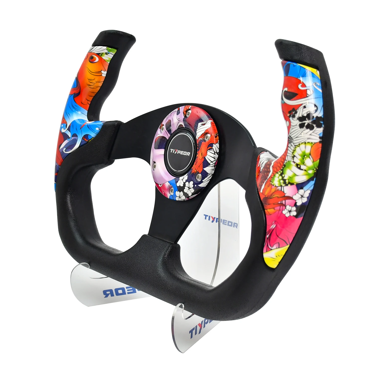 

Universal 330mm Graffiti Style PU Material Steering Wheel 70mm Depth Bracket Steering Wheel