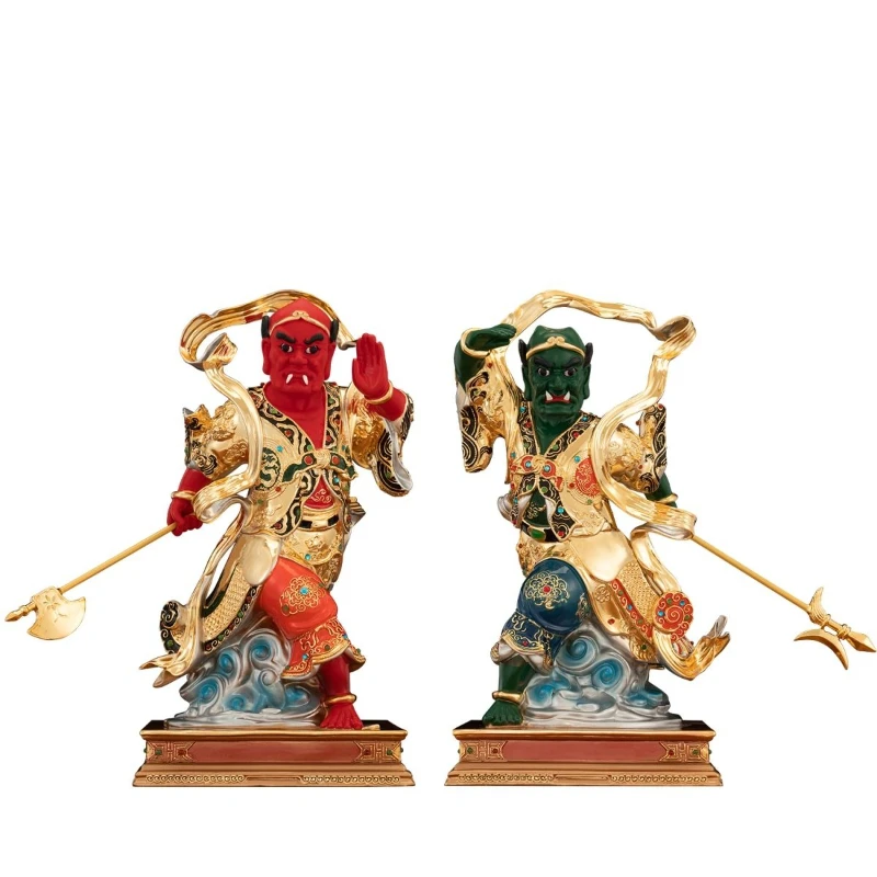 

Pure copper glazed silk inlaid treasure statue ornament