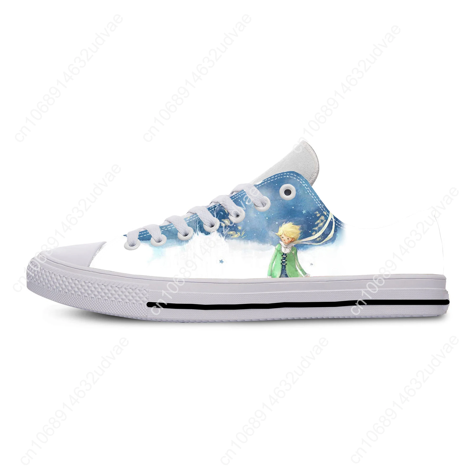 Hot Anime Cartoon Little Prince Cute Fashion Funny Casual Cloth Shoes Low Top Lightweight Breathable 3D Print Men Women Sneakers