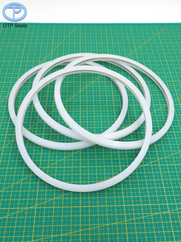Custom Seals UHMWPE Spring Energized Seal 160.5x175.3x9mm End Face Inner Abrasion Ultra-high Molecular Weight Polyethylene OEM
