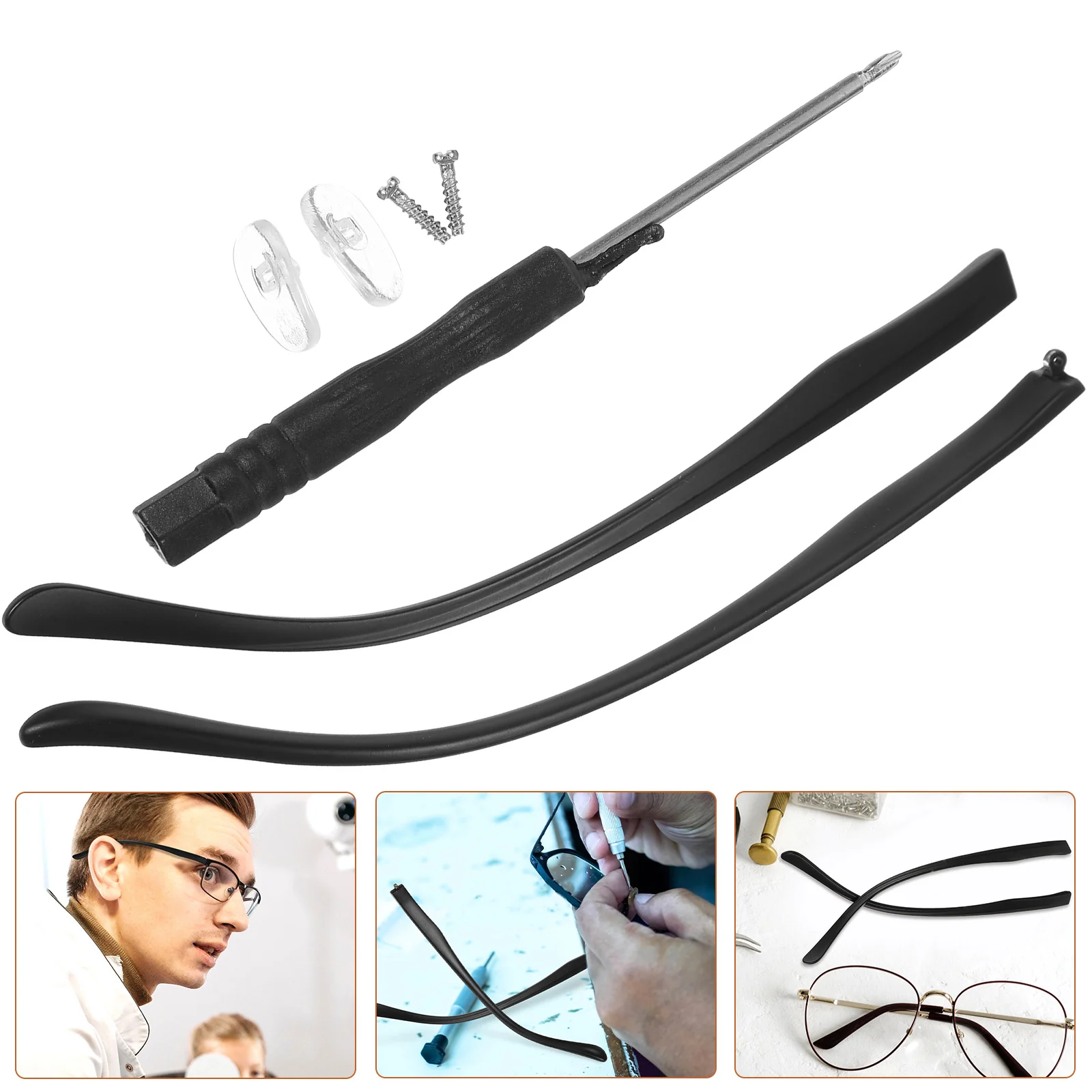 

1 Pair Eyeglass Legs Bracket Arms Repair Kit Accessories Replacement for Glasses Universal Design Comfortable Easy Install