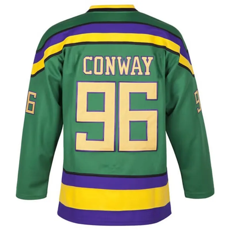 Mighty Ducks #96 Conway Ice Hockey Jersey Men Women 3D Print Long Sleeve Quick Dry T Shirt Unisex Movie Cosplay Sports Tops