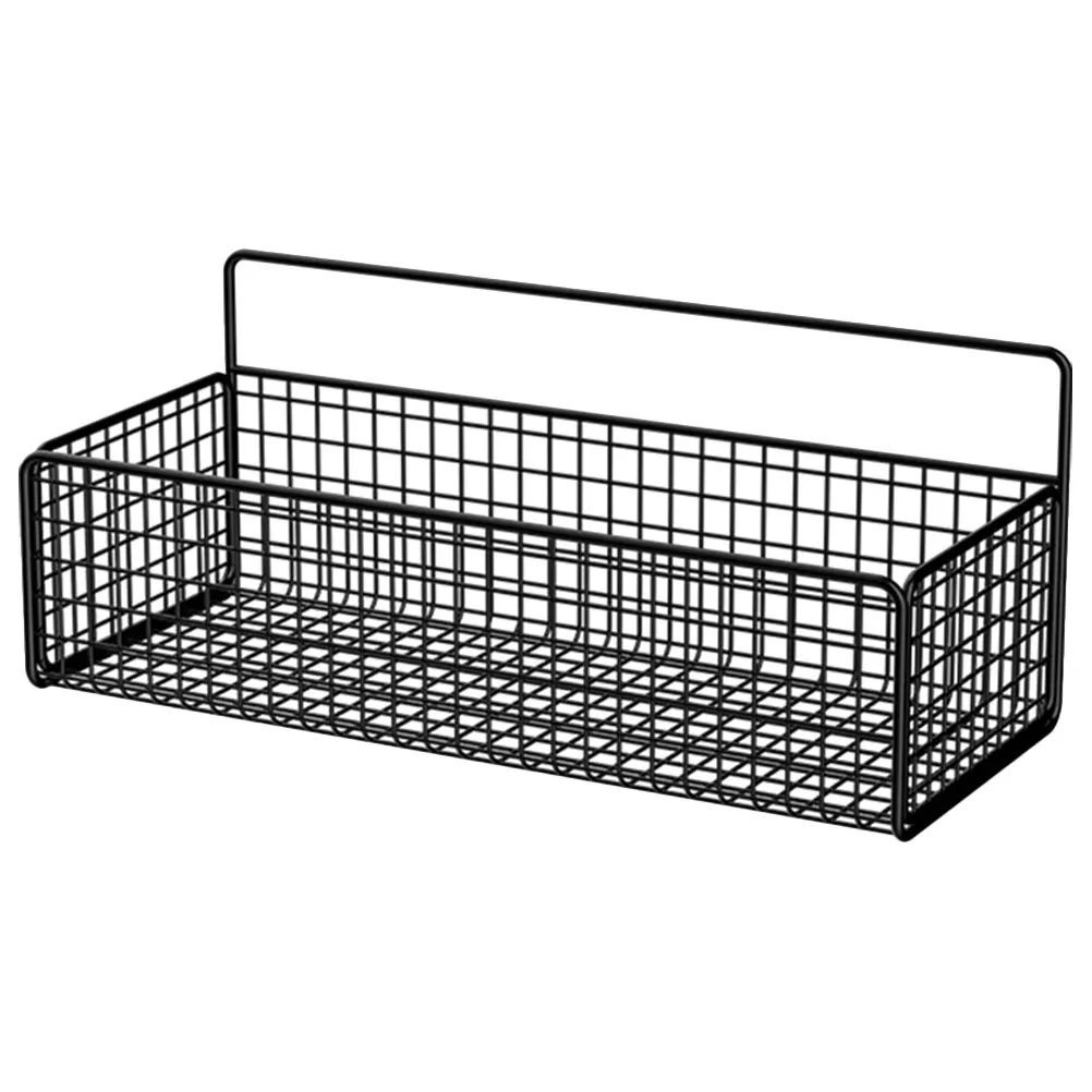 

Shelf Black Bathroom Basket Stainless Steel Rack Shower Wall Organizer Wire Baskets Iron Counter Mount