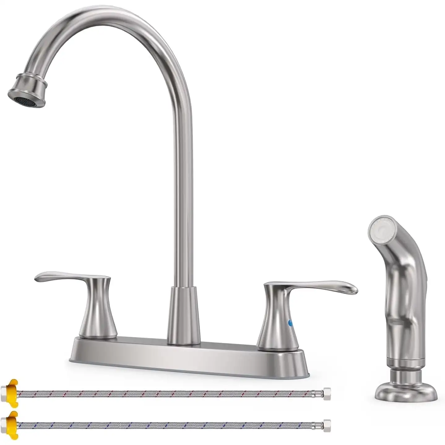 Stainless Steel Silver 8in Kitchen Faucet Clean and maintain so your sink stays beautiful Kitchen Faucets