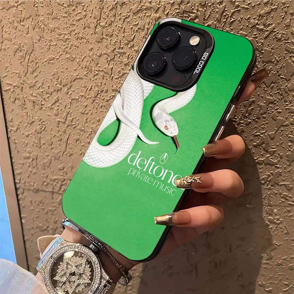 Private Music D-Deftones Phone Case For iPhone 17,16,15,14,13,12,X,8,Pro,Max,Plus,E,SE4,Air,Mini IMD Matte Black