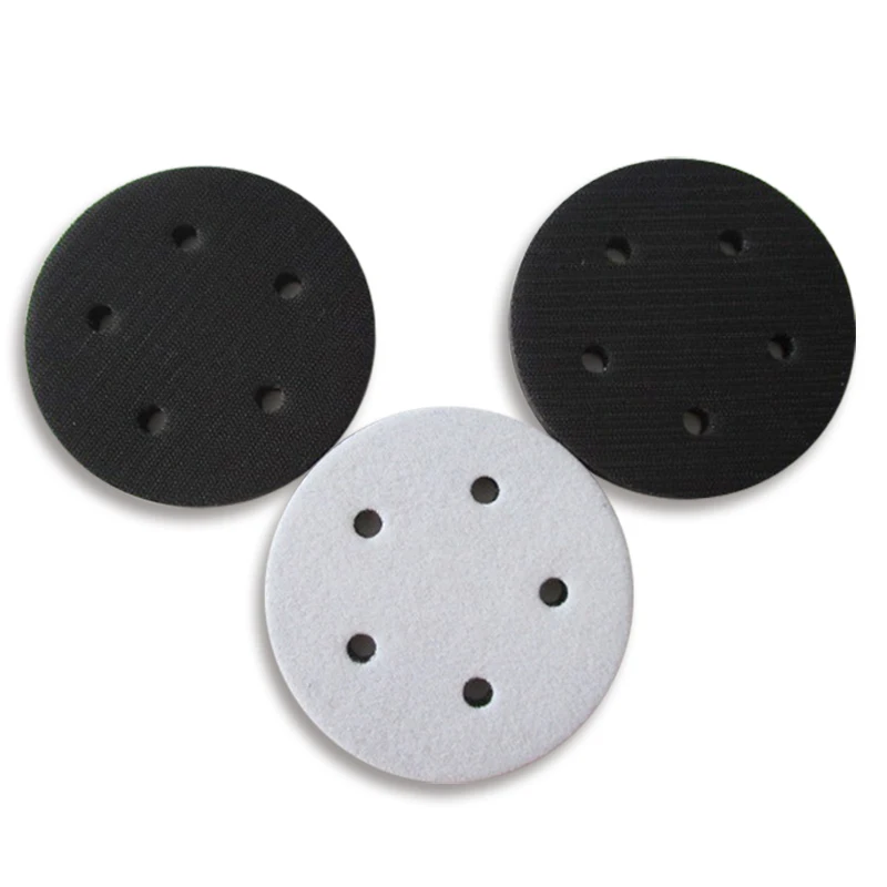 5 Inch Soft Sponge Buffer Backing Pad 5 Holes Thickness 10 Mm Hook and Loop for Automotive Woodworking Polishing